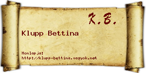 Klupp Bettina névjegykártya